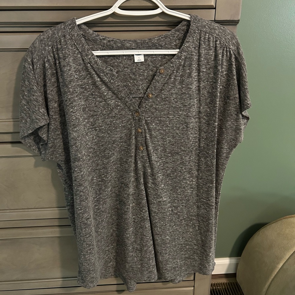 Old Navy Gray Women's button Top